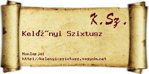 Kelényi Szixtusz névjegykártya